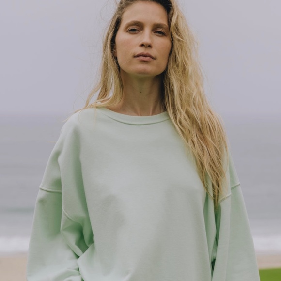 Daily Drills Oversized, Reversible Crew French Terry in Surf ,size XS/S - Picture 1 of 5